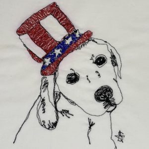 4th of July Lab in Hat