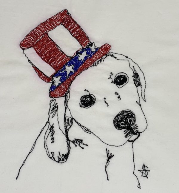 4th of July Lab in Hat