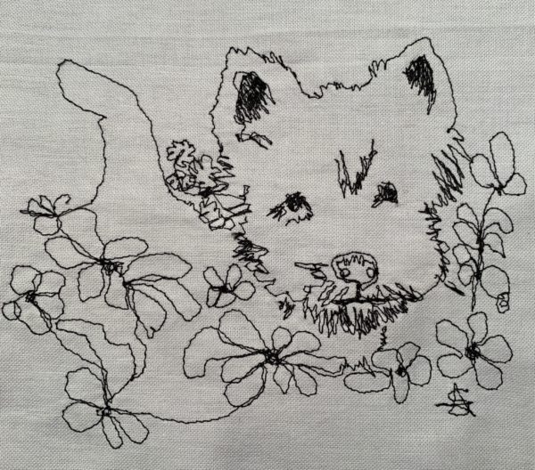 Terrier in Flowers